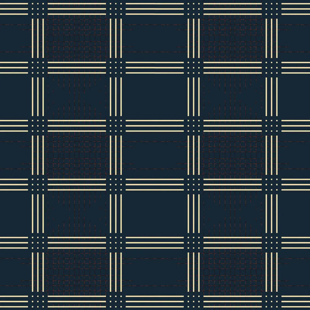 Wallpaper Grid 7 Navy Blue - £37.50 per sq metre Long Studio Design