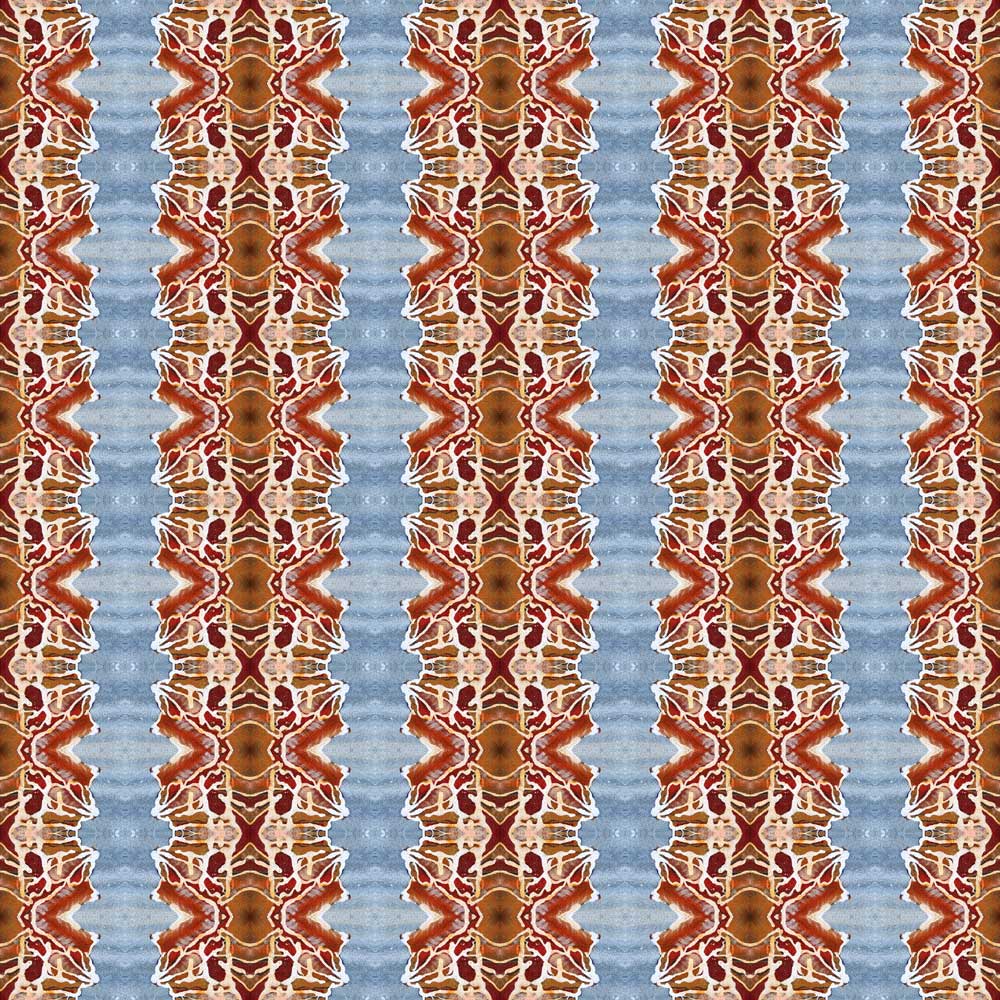 Wallpaper Orange and Blue Rose Abstract - £37.50 per sq metre Long Studio Design