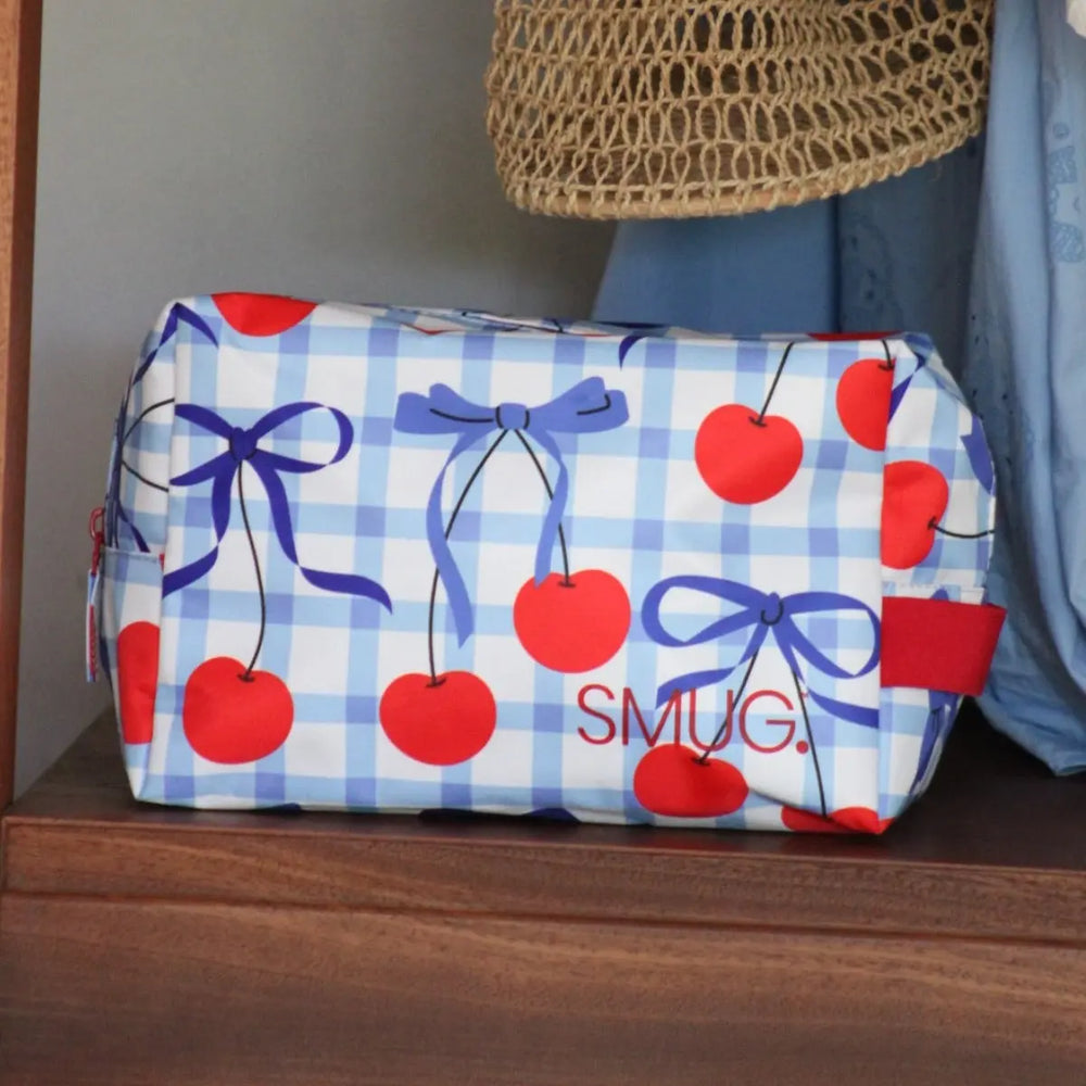 Wash Bag - Blue Cherries Print SMUG