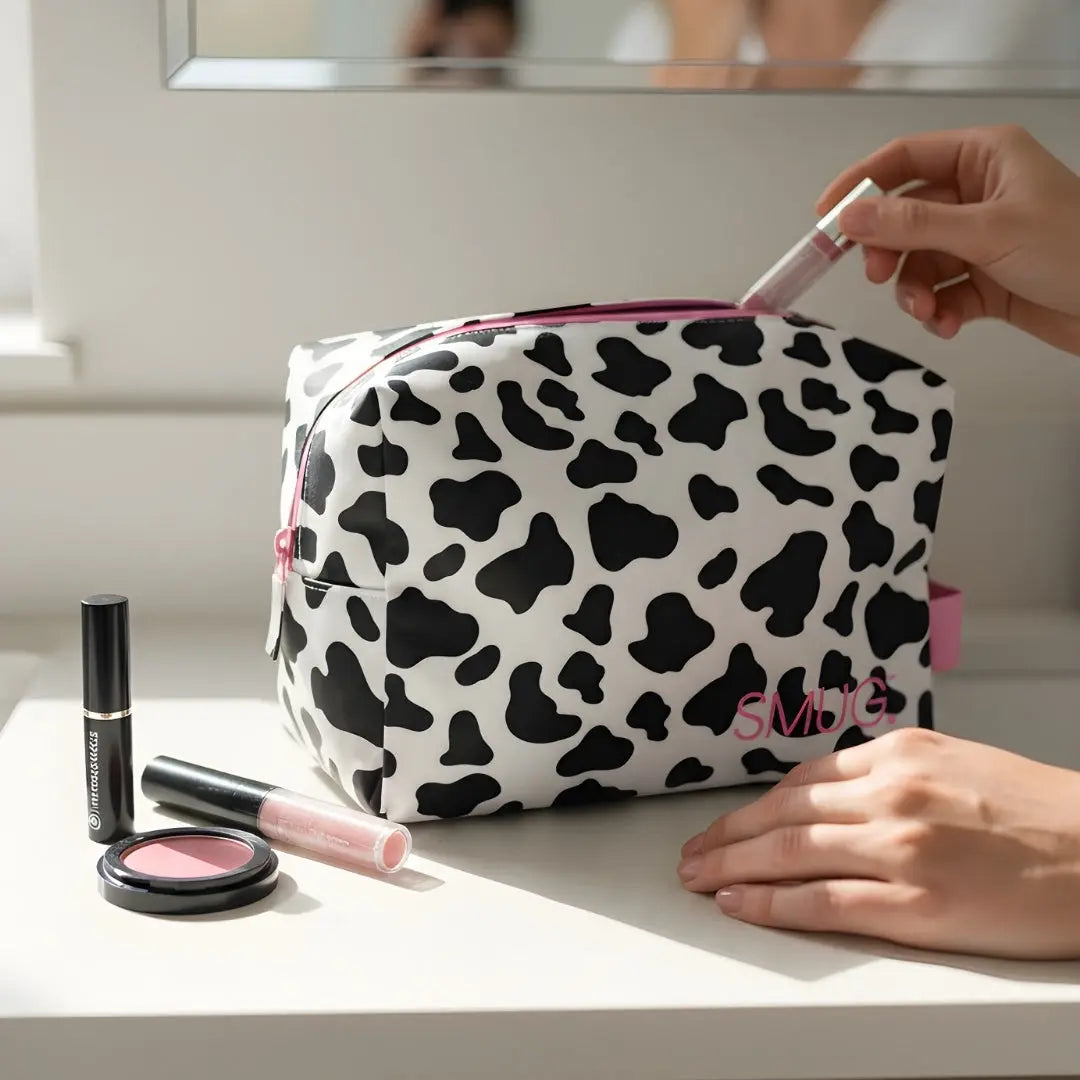 Wash Bag - Cow Print SMUG