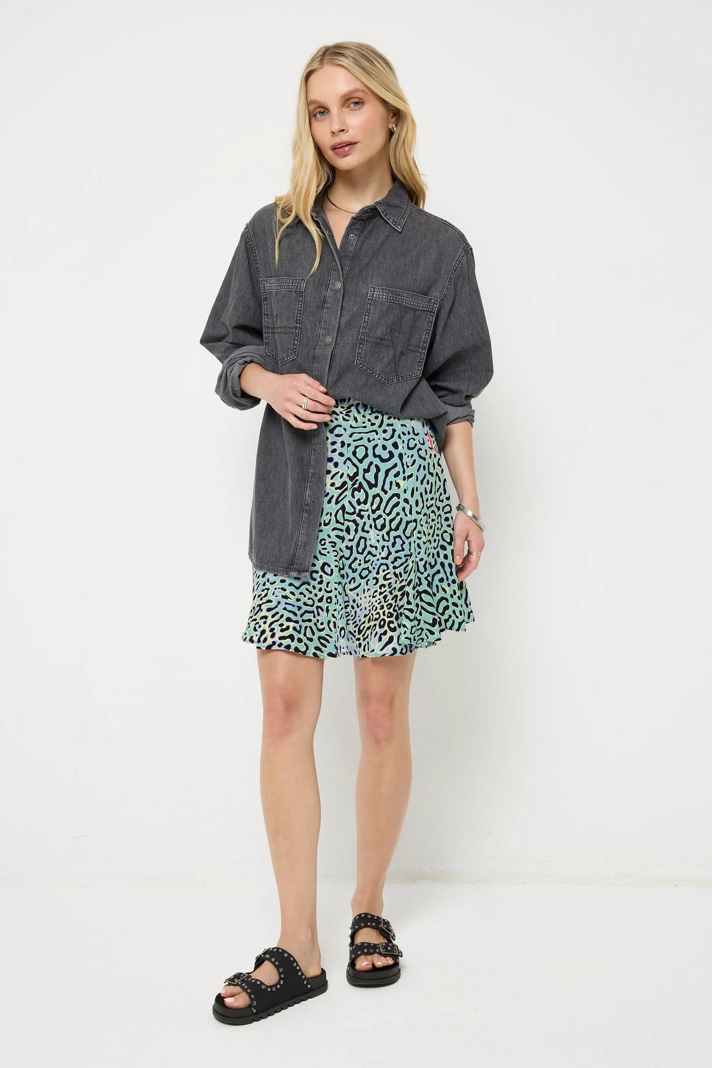 Washed Black Oversized Denim Shirt Scamp & Dude