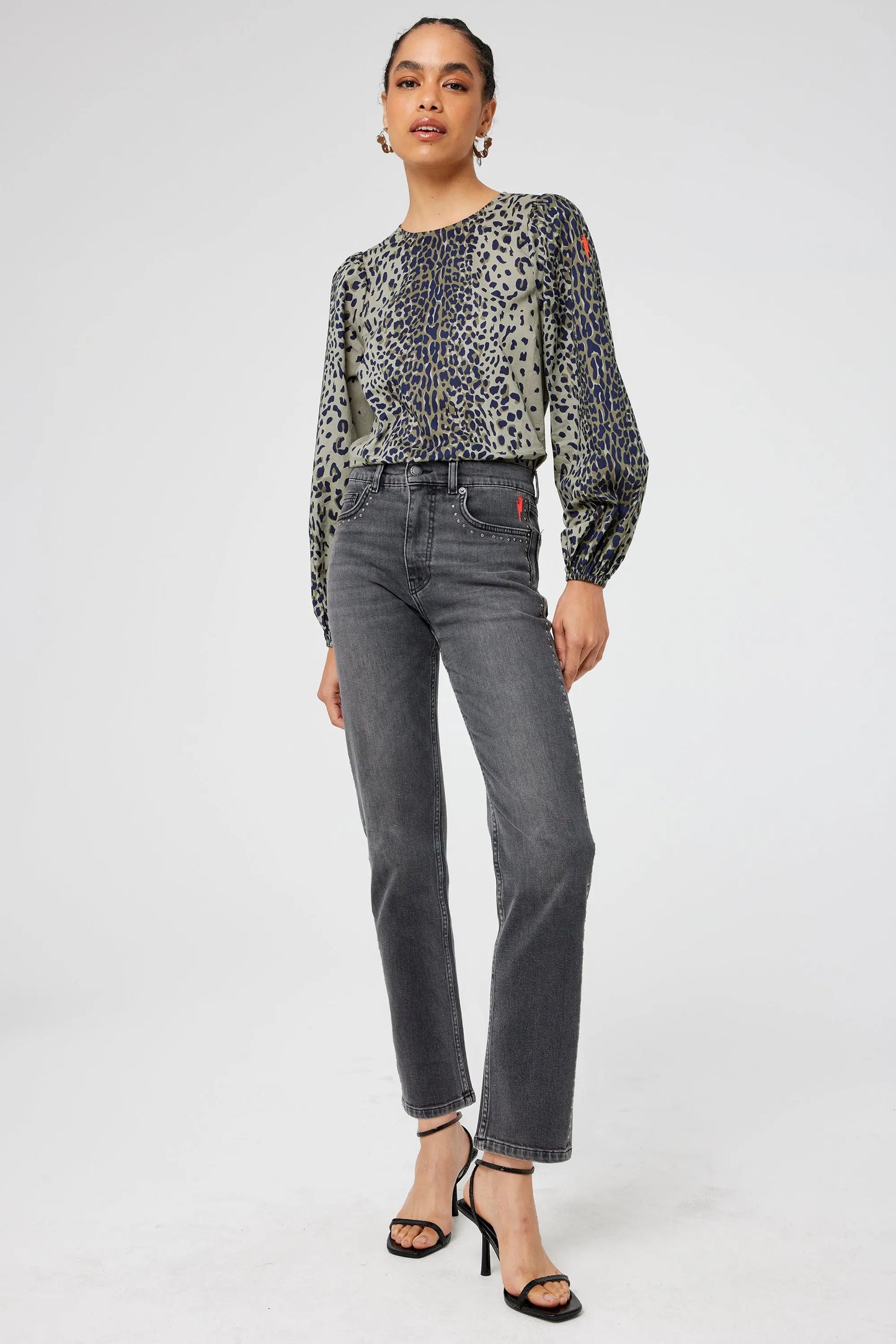 Washed Black Studded Boyfriend Jeans Scamp & Dude