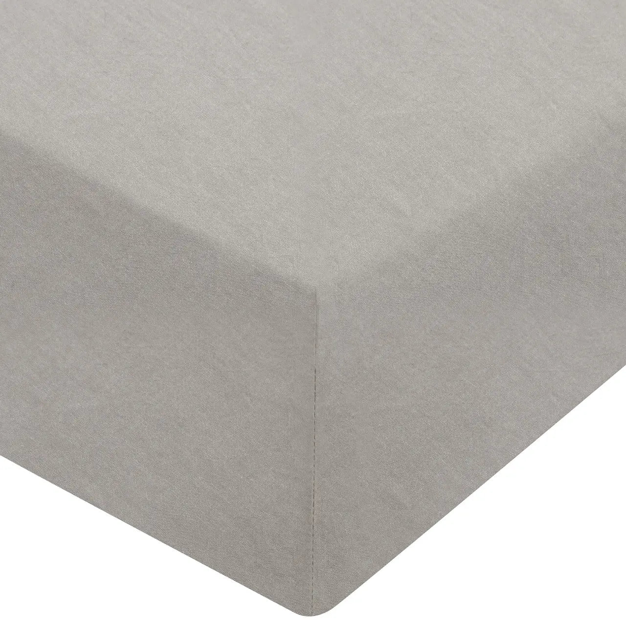 Washed Cotton Fitted Sheet | Light Grey MUJI UK