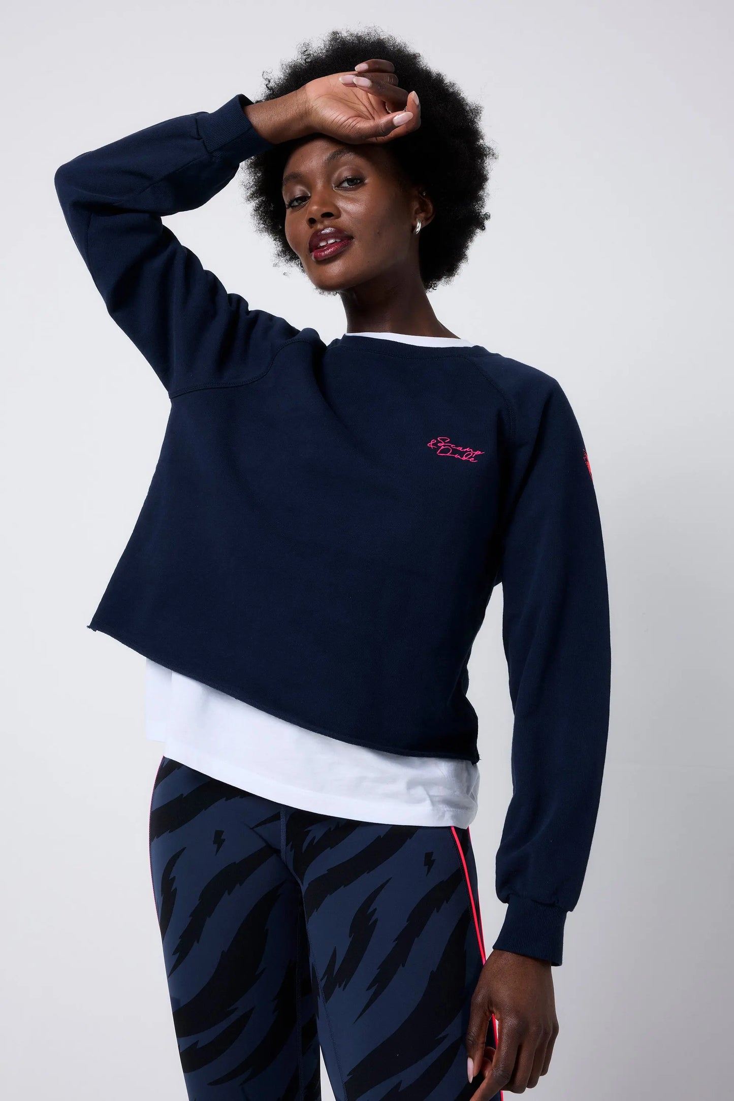 Washed Navy Cropped Sweatshirt Scamp & Dude
