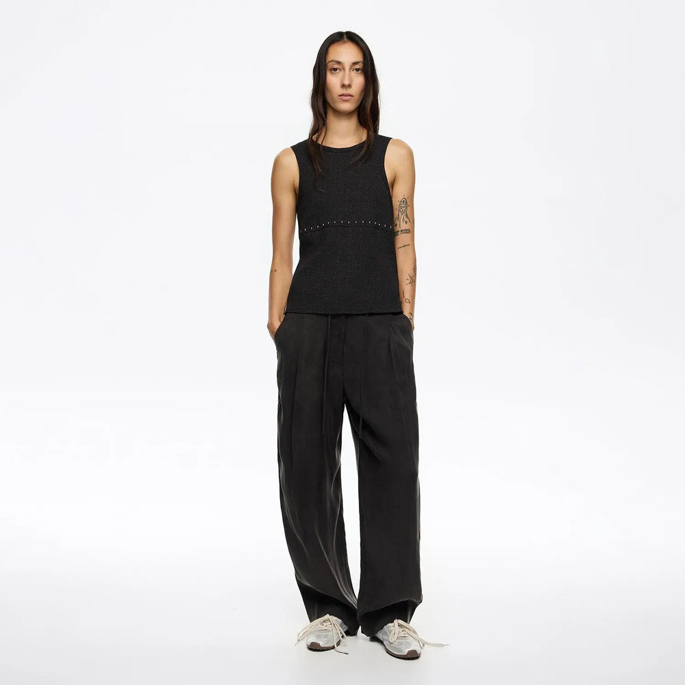 Washed black fluid darted trousers Bimba y Lola UK
