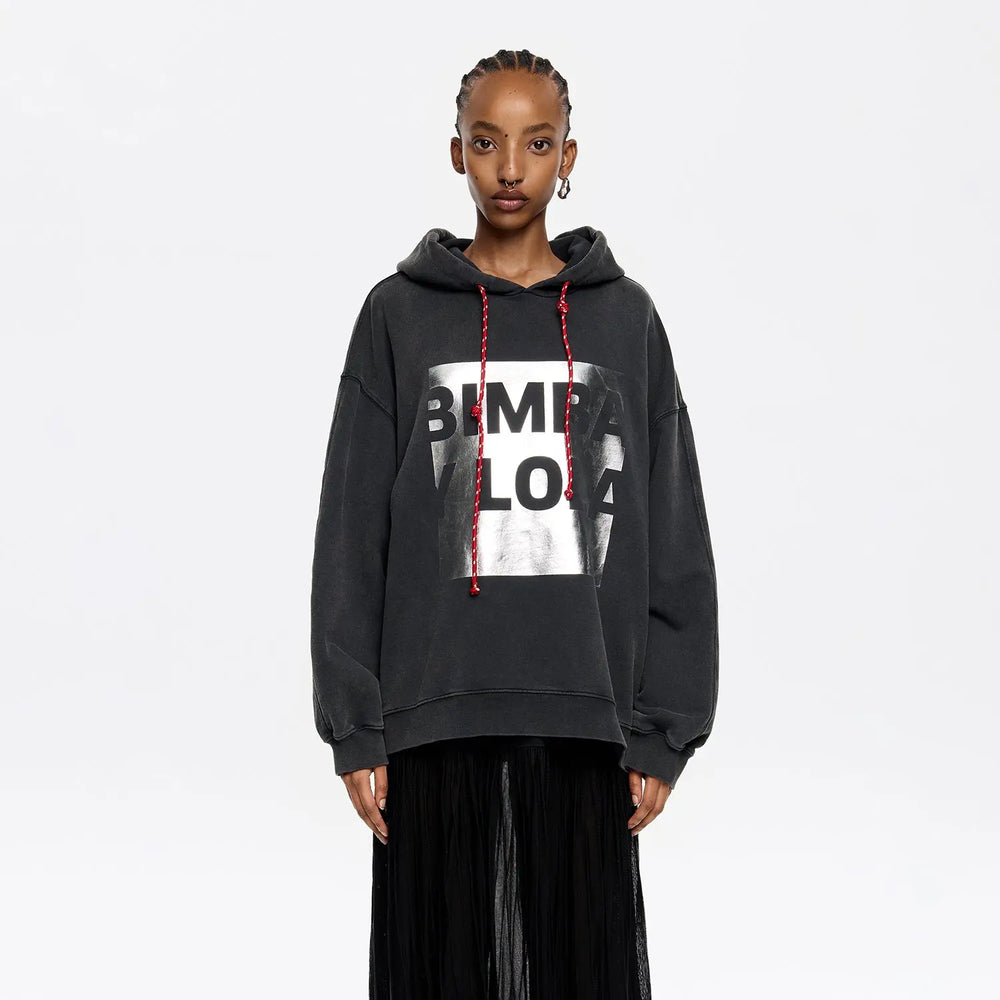 Washed black oversize logo sweatshirt Bimba y Lola UK