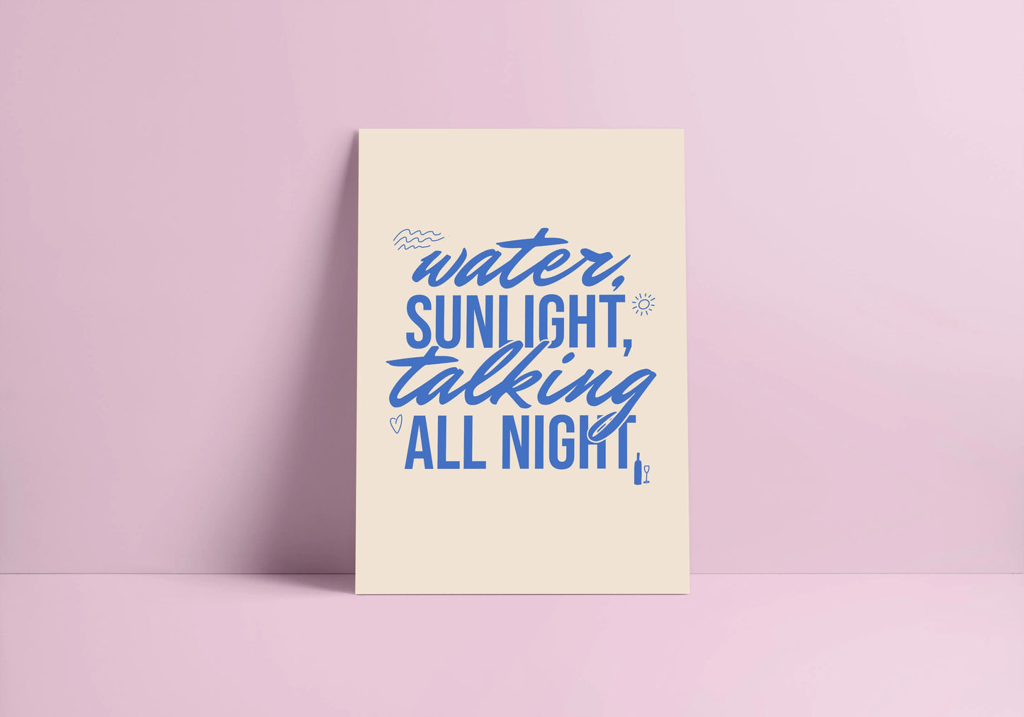 Water, Sunlight, Talking All Night (Olivia Dean) A4 Lyric Art Print whowhatclaireart