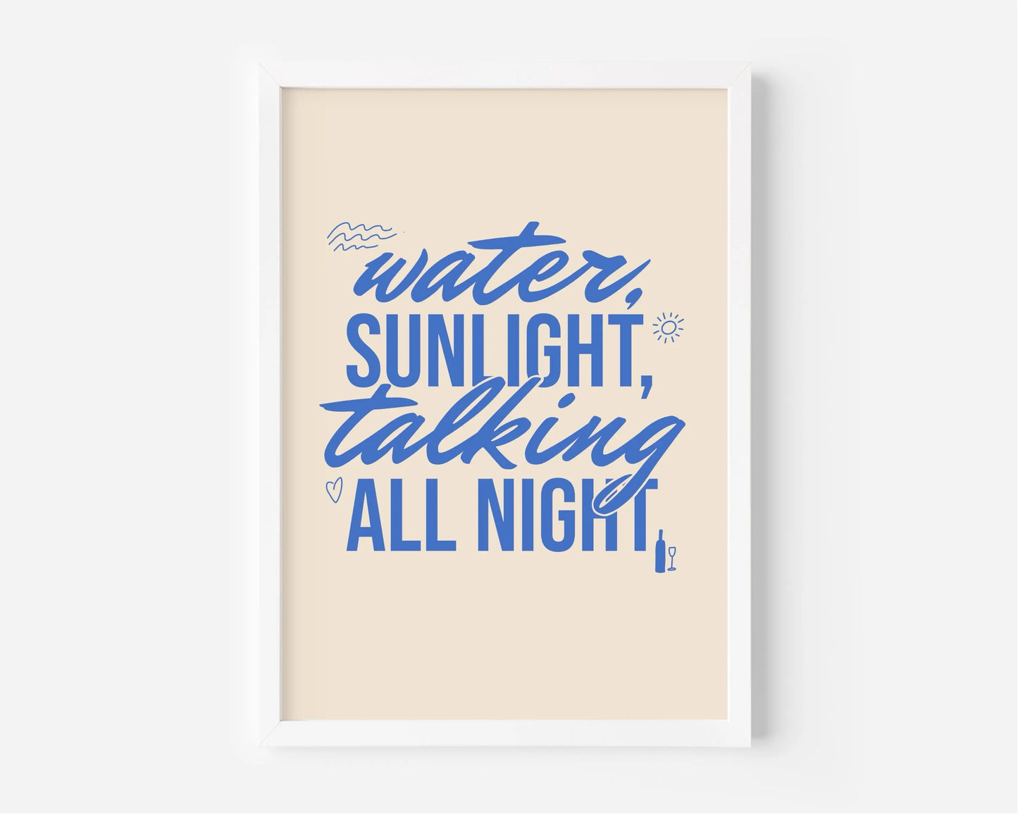 Water, Sunlight, Talking All Night (Olivia Dean) A4 Lyric Art Print whowhatclaireart