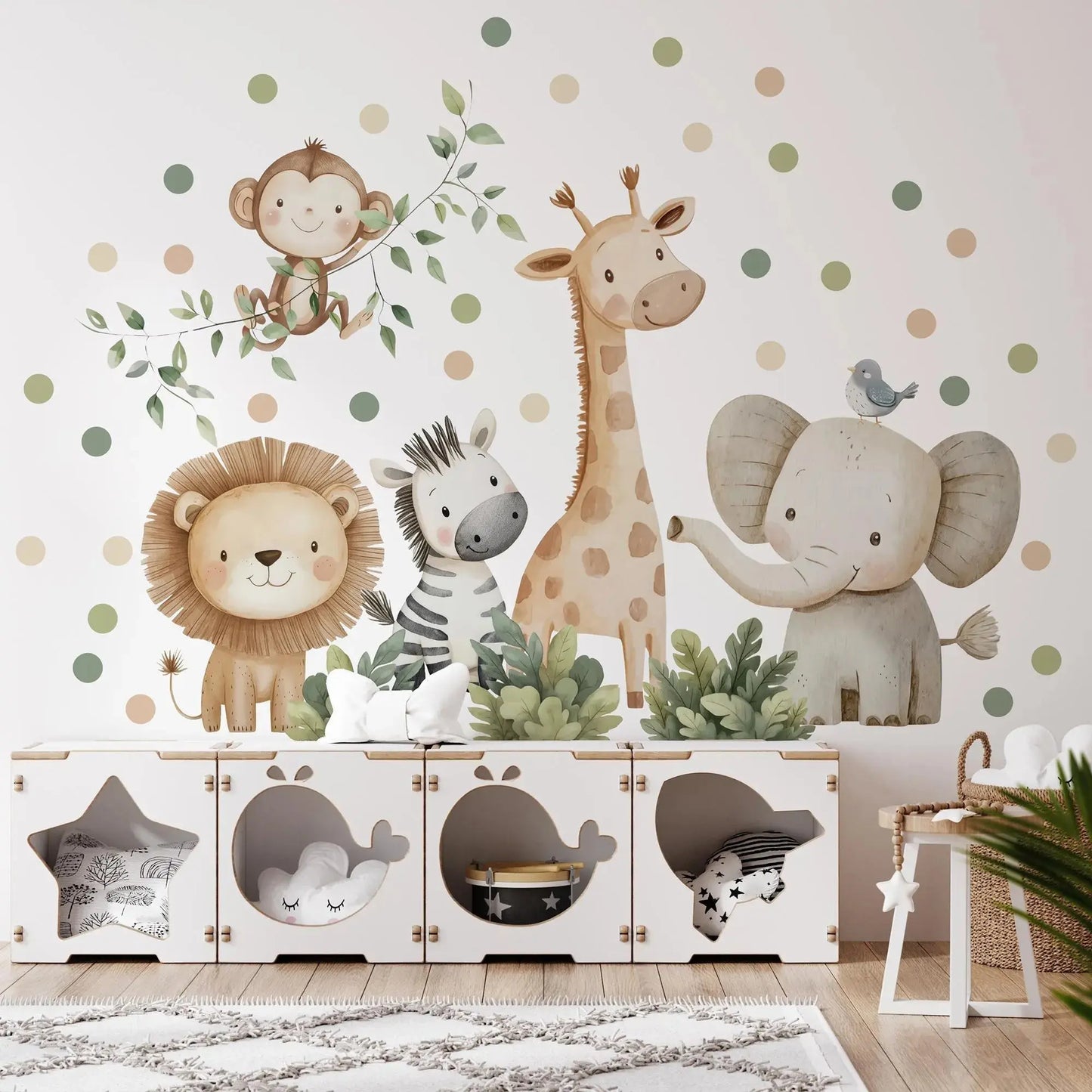 Watercolor Safari Animals Wall Decals, Removable Nursery Decor ClickWalls