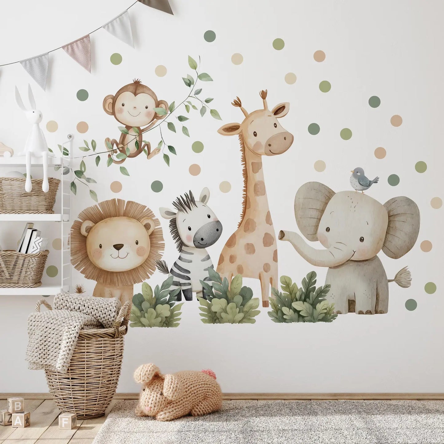 Watercolor Safari Animals Wall Decals, Removable Nursery Decor ClickWalls