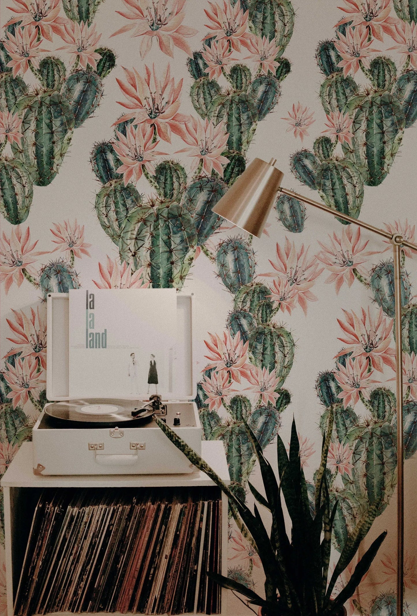 Watercolour Cactus Flowers Removable Wallpaper | Cacti Wall Mural | Cactus Print | Floral Wall Décor | Floral Repositionable Wallcovering ClickWalls