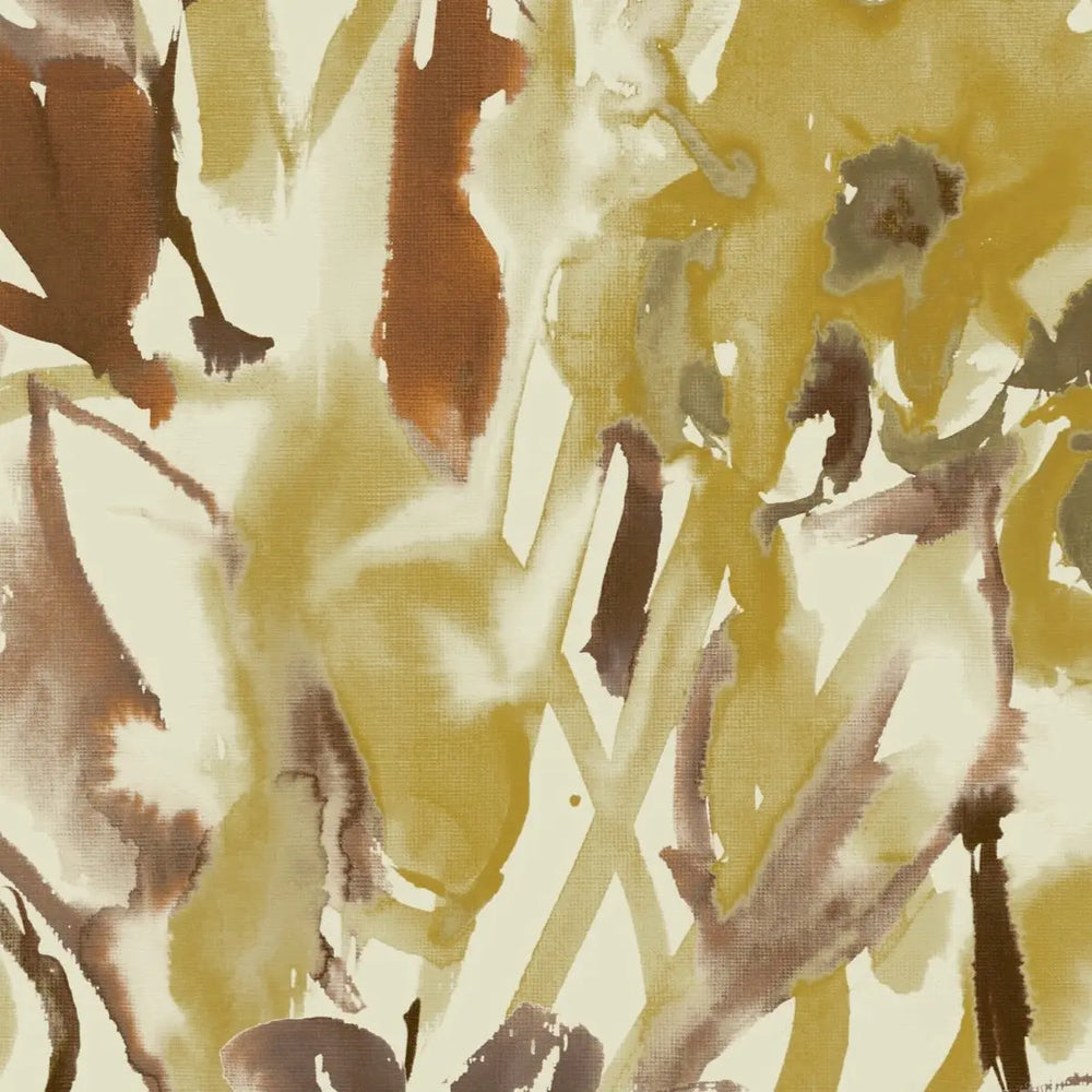 Watercolour Floral Wallpaper - Ochre + Umber Sharon Jane