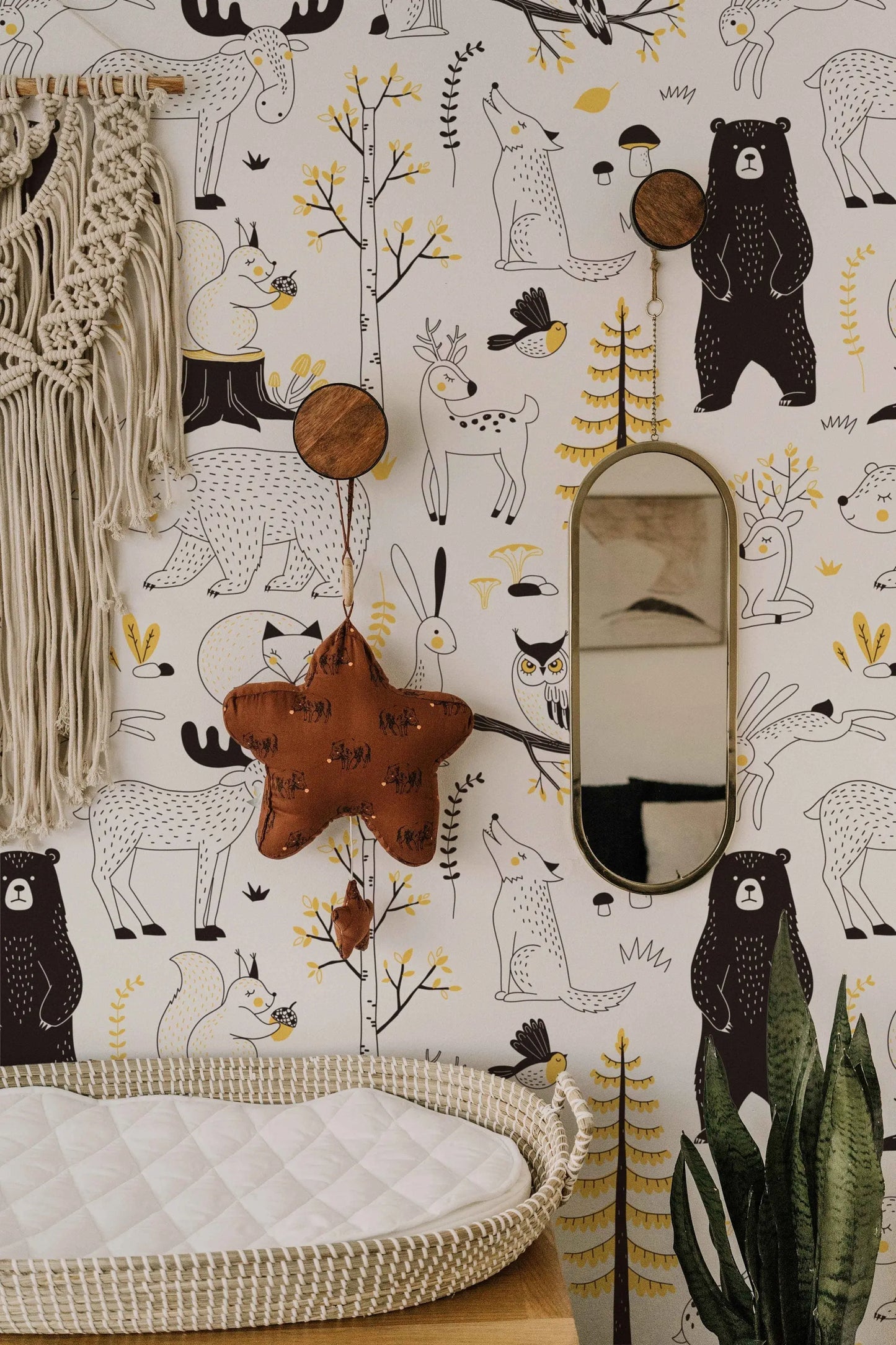Watercolour Forest Wallpaper | Woodland Animal Wallpaper | Kids Wallpaper ClickWalls