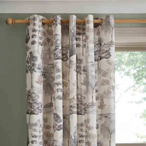 Watercolour Trees Eyelet Curtains Dunelm