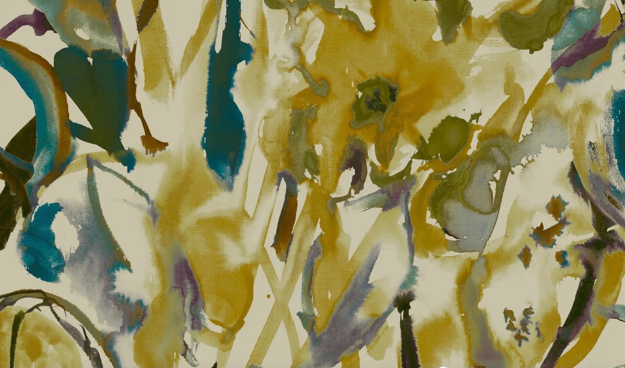 Watercolour floral Wallpaper - Ochre + Plum – Myza