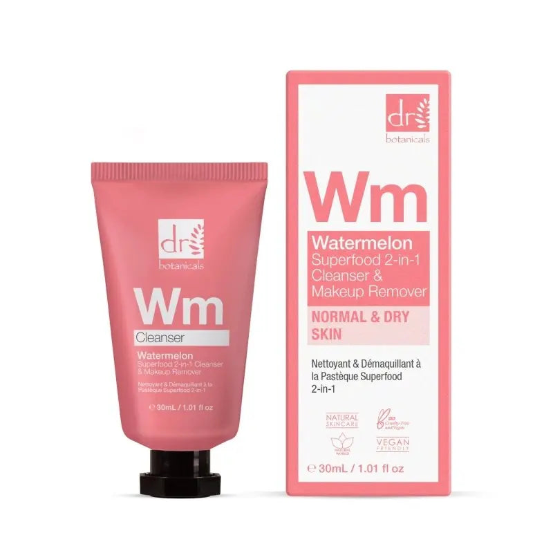 Watermelon Superfood 2-In-1 Cleanser & Makeup Remover 30ml Dr Botanicals