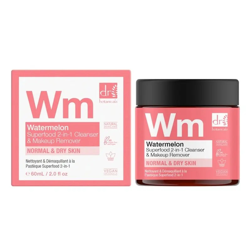 Watermelon Superfood 2-In-1 Cleanser & Makeup Remover 60ml Dr Botanicals