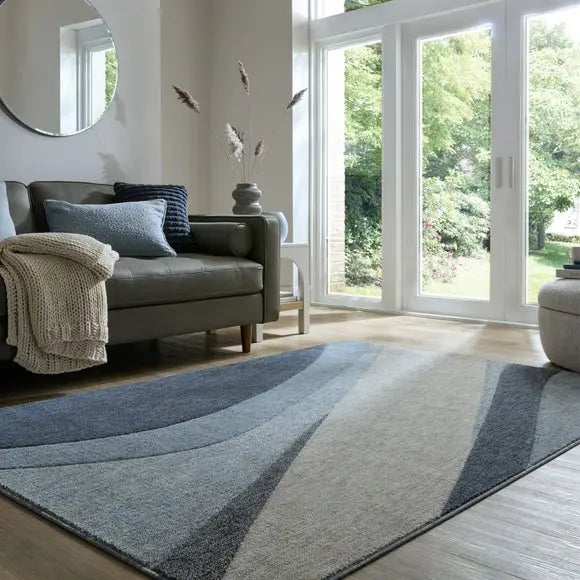 Wave Abstract Carved Rug Dunelm
