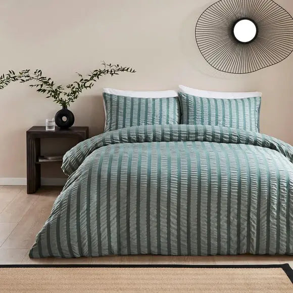 Westley Seersucker Duvet Cover and Pillowcase Set Dunelm