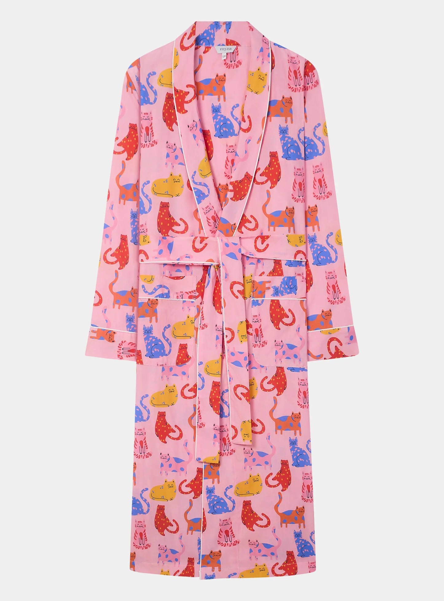 Whimsical Happy Cats Cotton Robe Myza