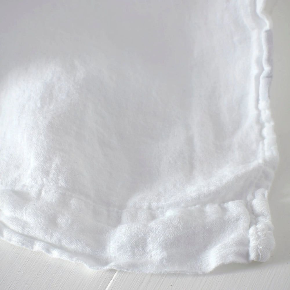 White 100% Linen Loop Top Curtain (Single) The Secret Linen Store