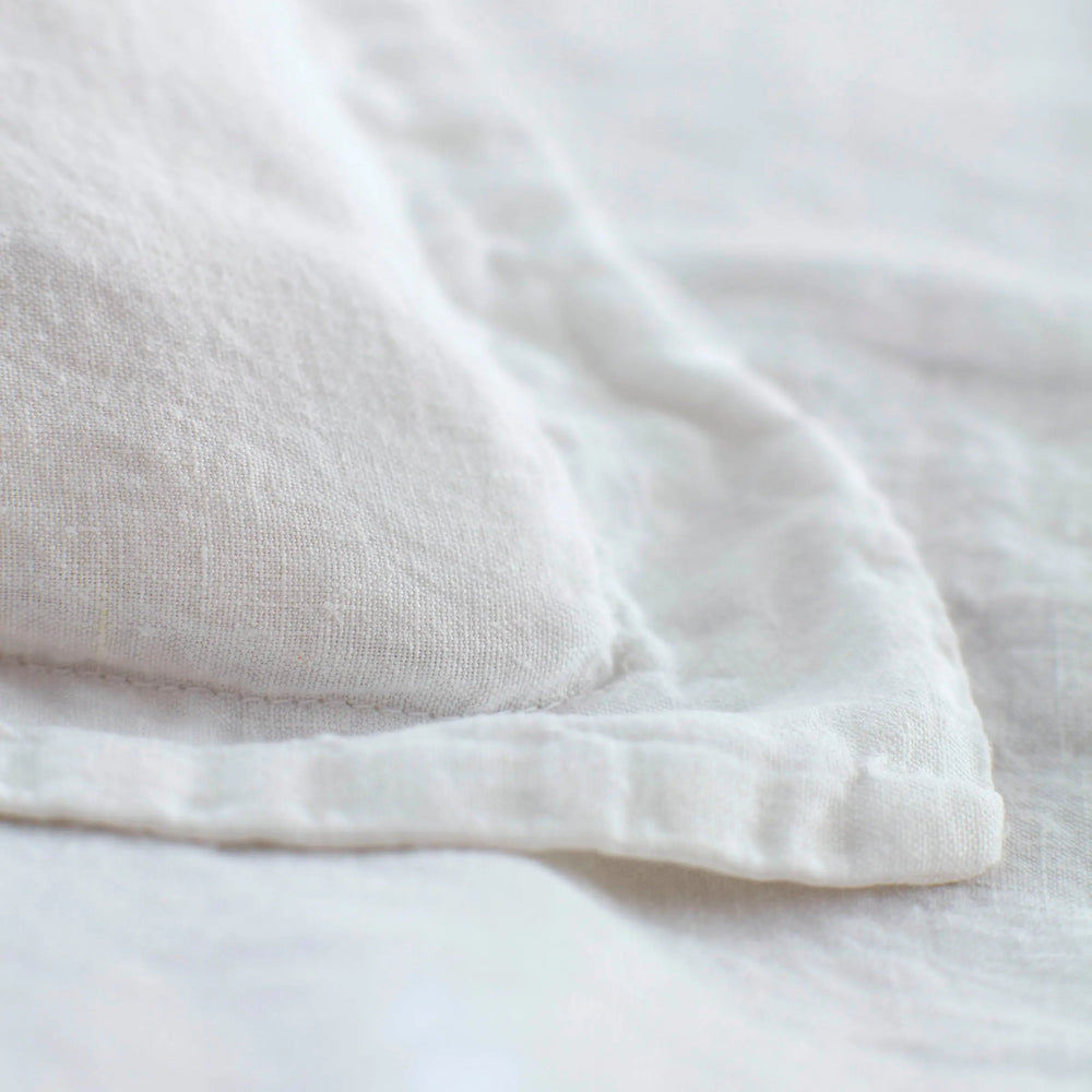White 100% Linen Oxford Pillowcase The Secret Linen Store