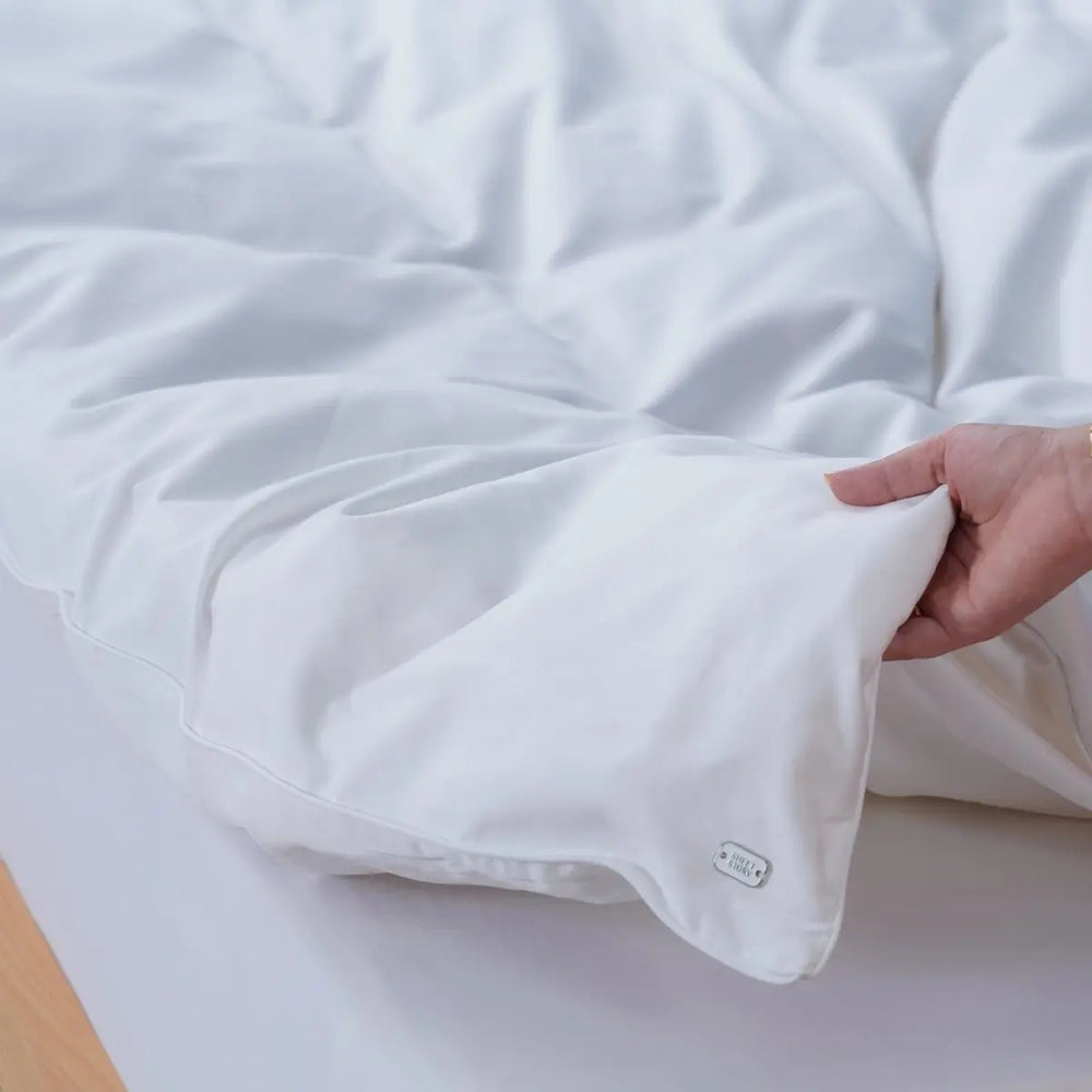 White Ackly Bamboo Duvet Cover Sheet Story