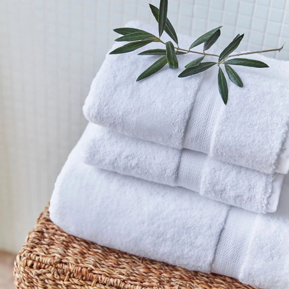 White Almonda Bath Towels Torres Novas UK
