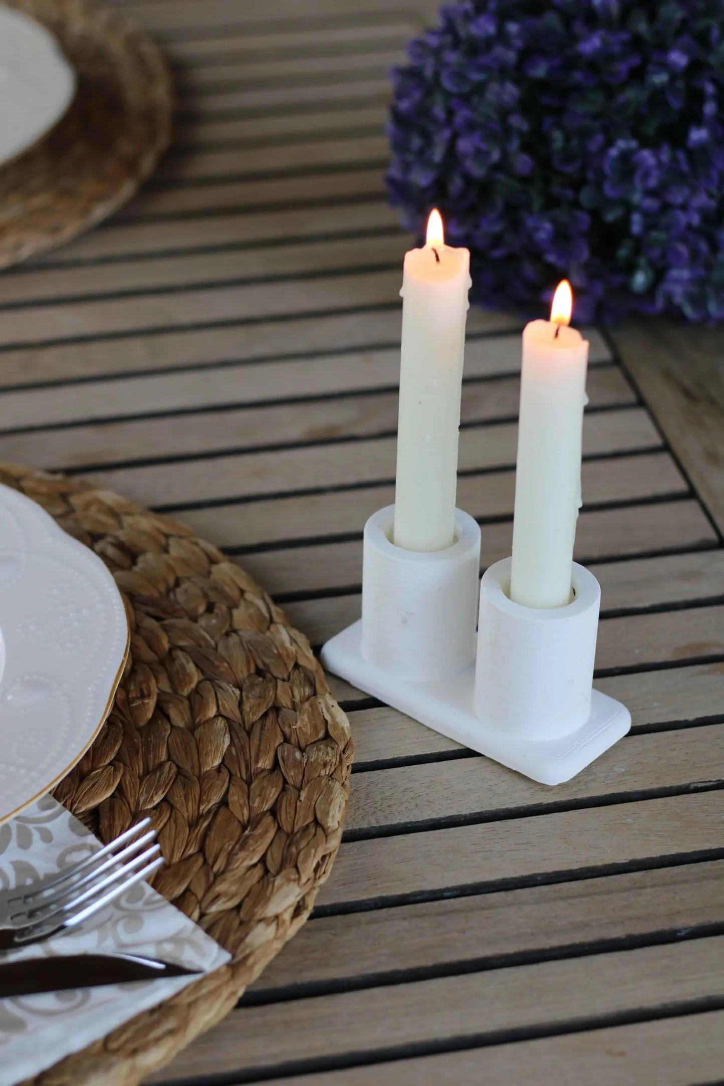White Concrete Candle Holder Gloria Home