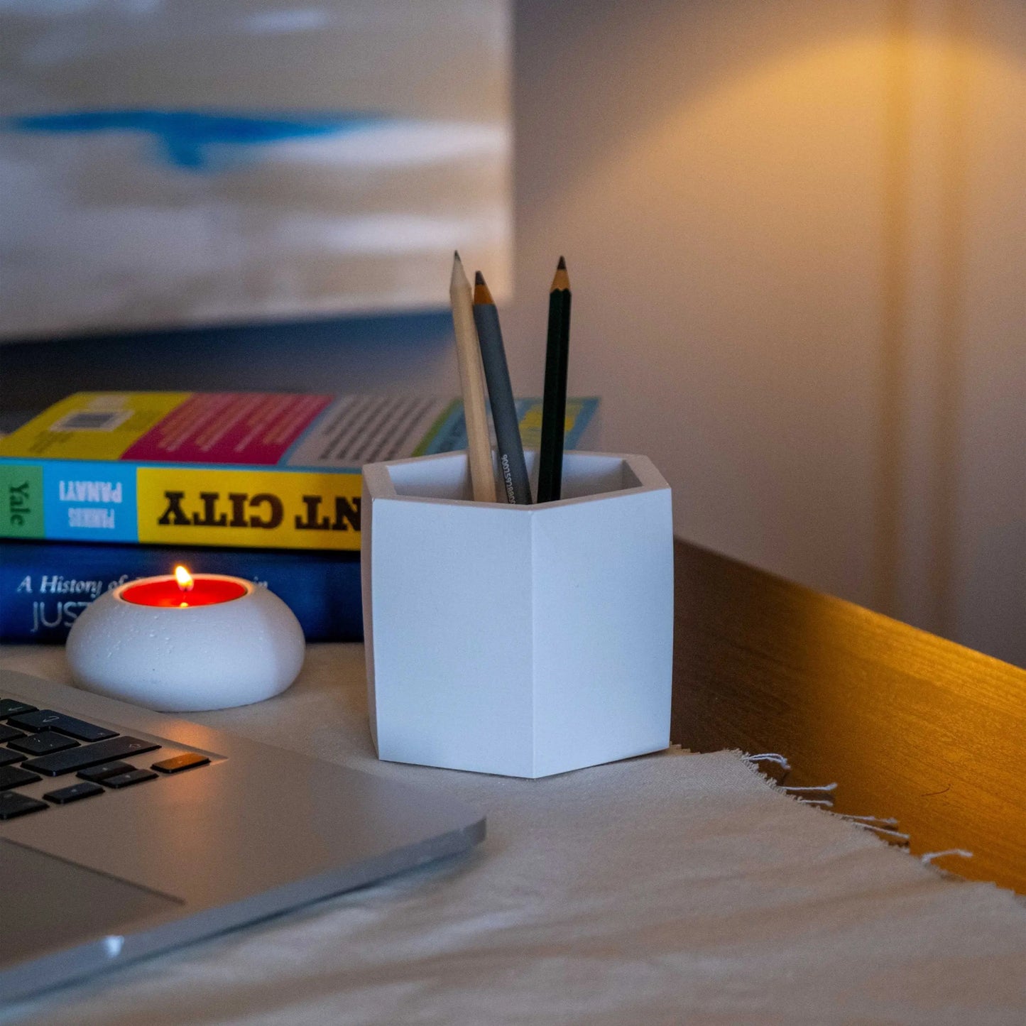 White Concrete Honeycomb Pot Gloria Home