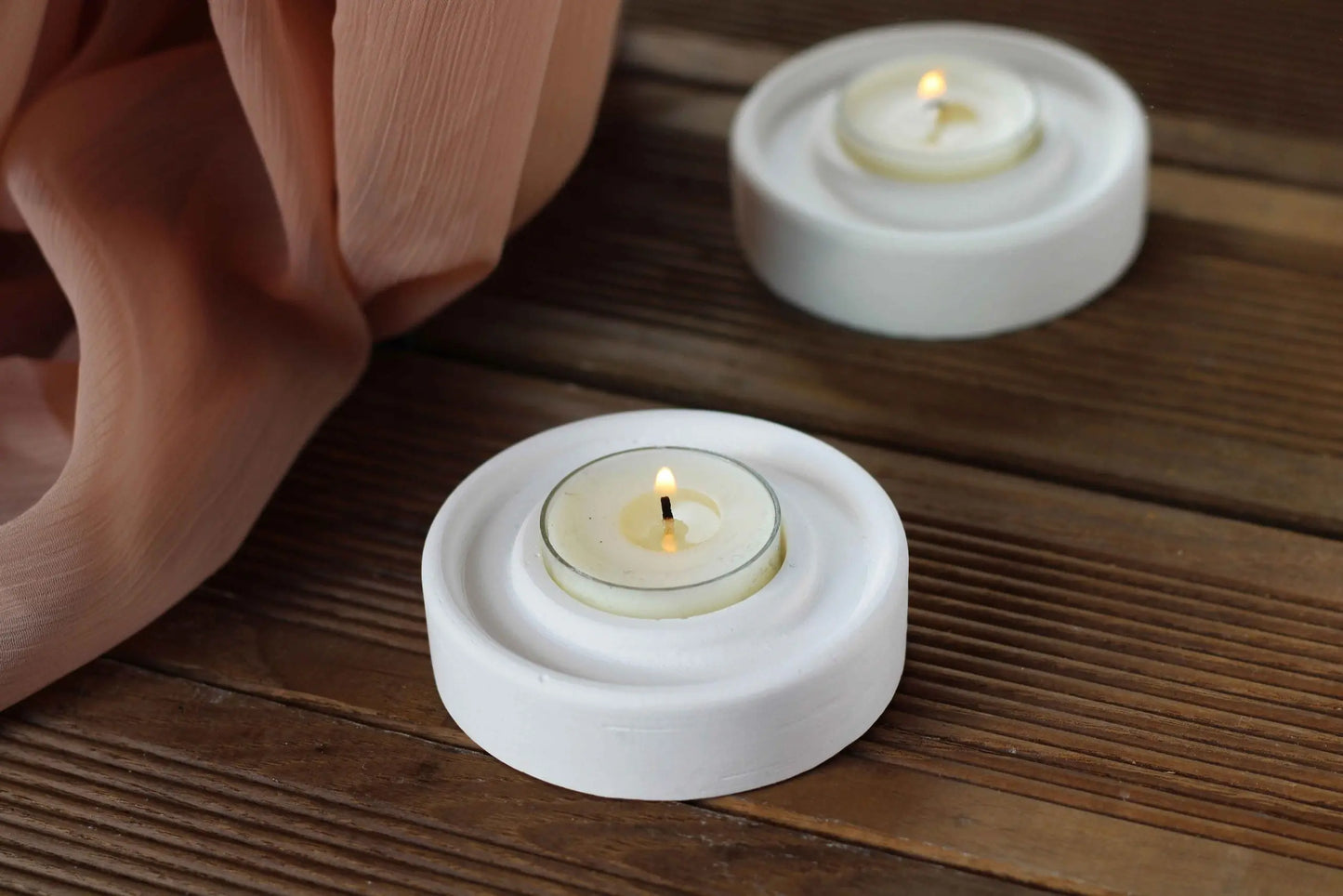 White Concrete Single Tealight Holder Gloria Home