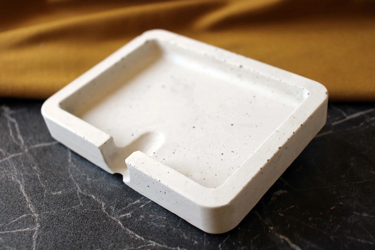 White Concrete Soap Holder Gloria Home