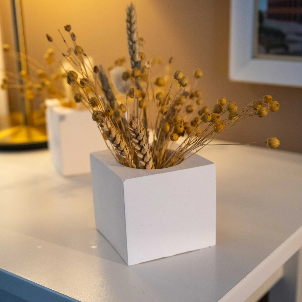 White Concrete Square Pot Gloria Home