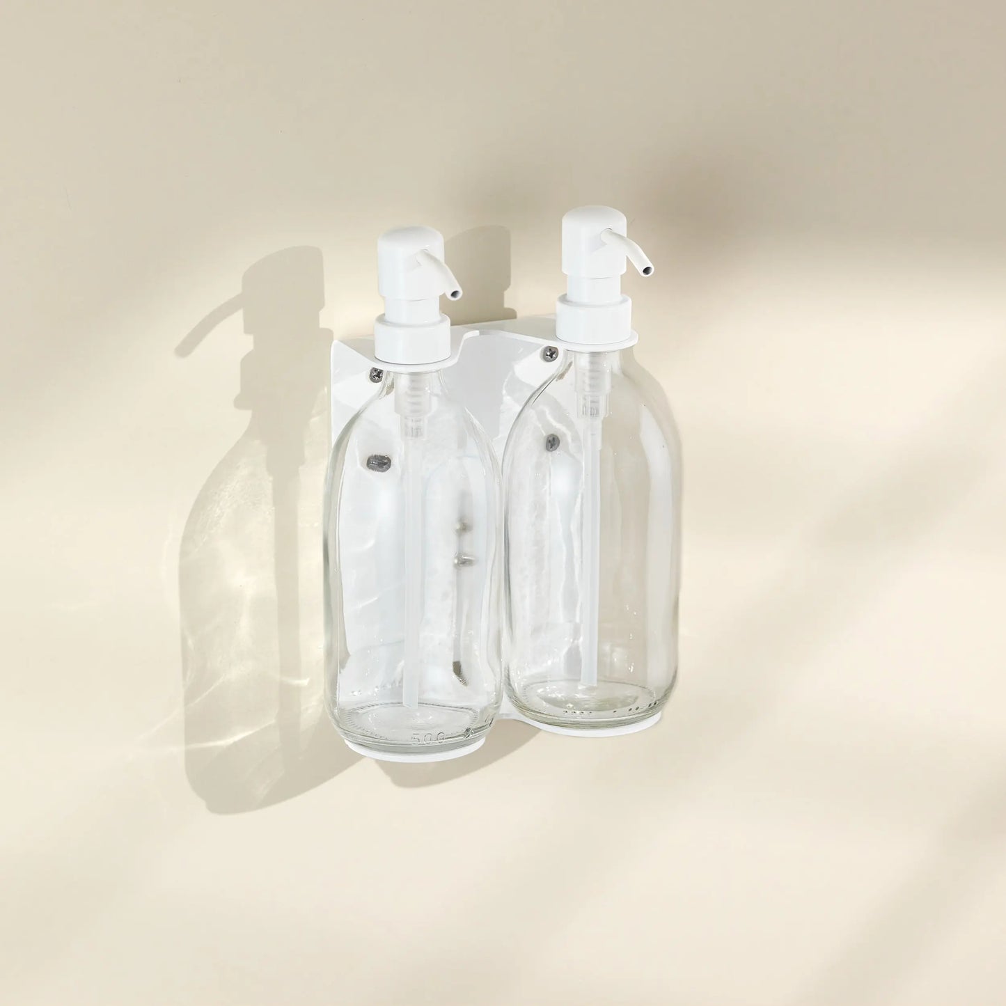 White Double Wall Mounted Soap Dispenser Kuishi