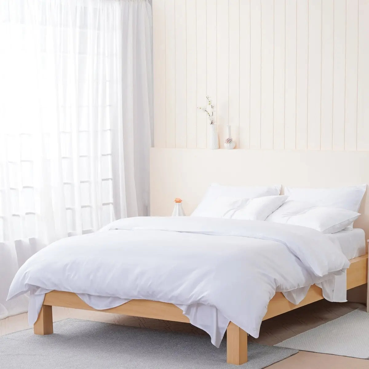 White Ella Cotton Bedding SHEET STORY