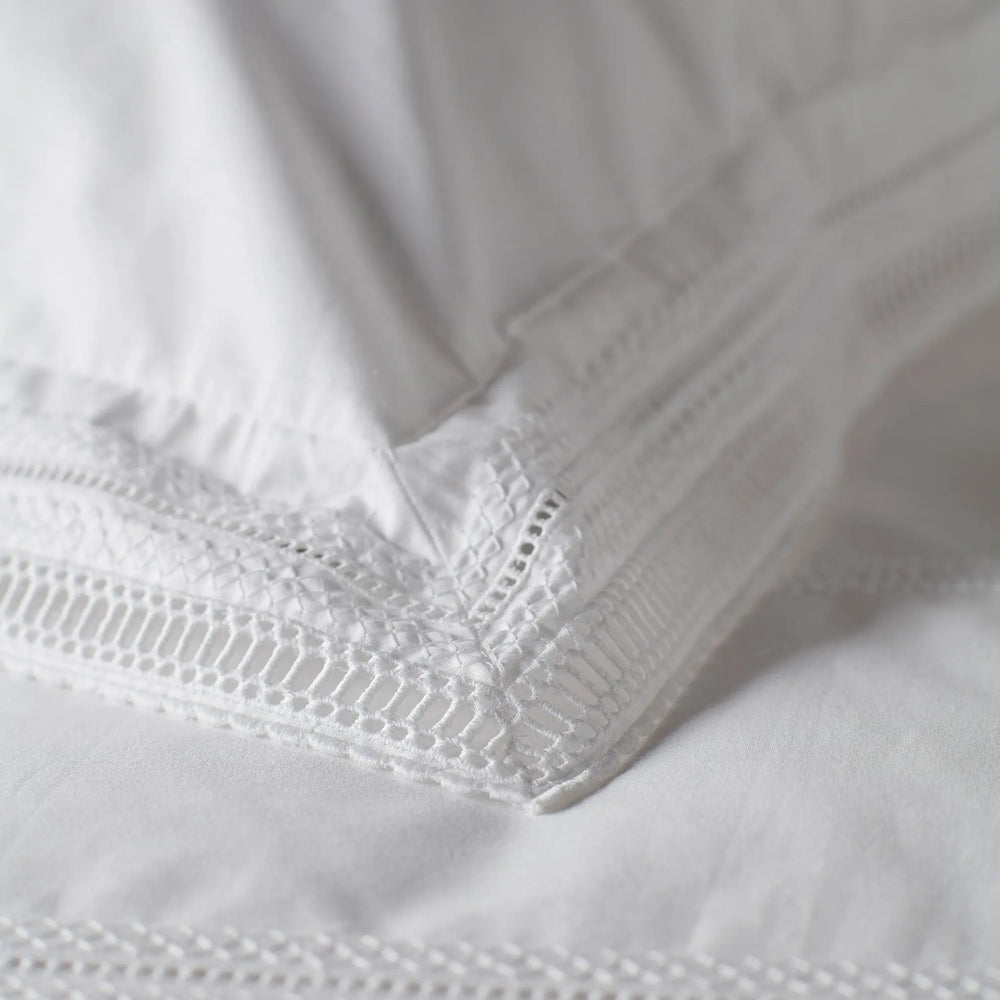 White Freya 100% Cotton Pillowcase The Secret Linen Store