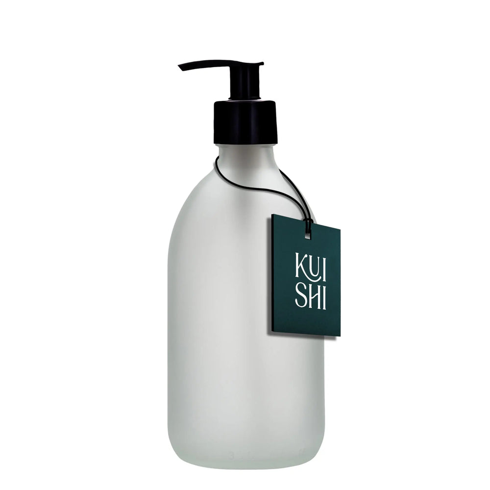 White Glass Pump Bottle Kuishi
