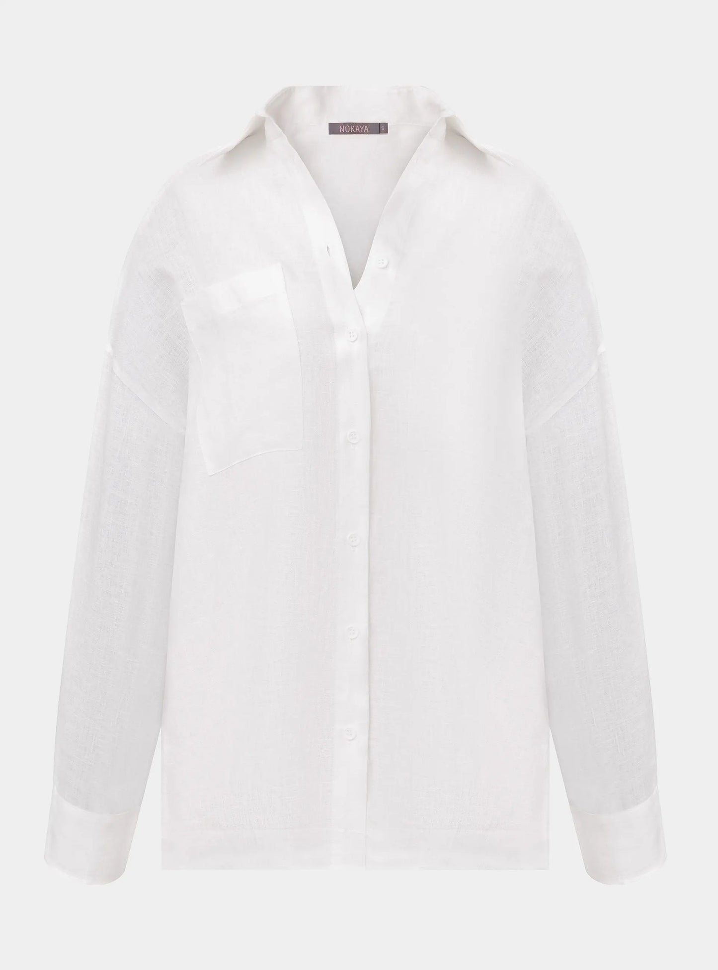 White Heavy Linen Shirt Perfect Days NOKAYA
