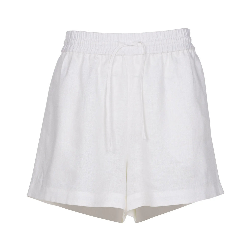 White Heavy Linen Shorts Perfect Days NOKAYA