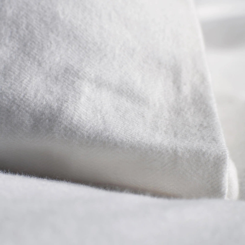White Henry Brushed 100% Organic Cotton Pillowcase The Secret Linen Store