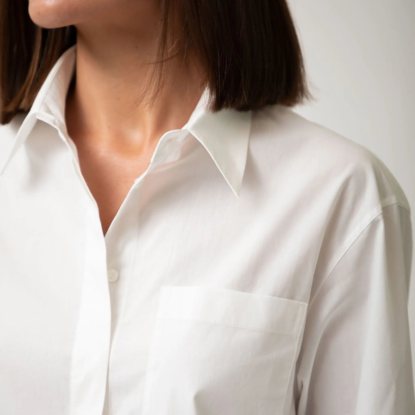 White InStyle Cotton Poplin Shirt NOKAYA