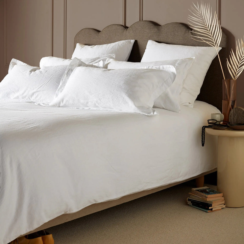 White Linen Blend Housewife Pillowcase The Secret Linen Store