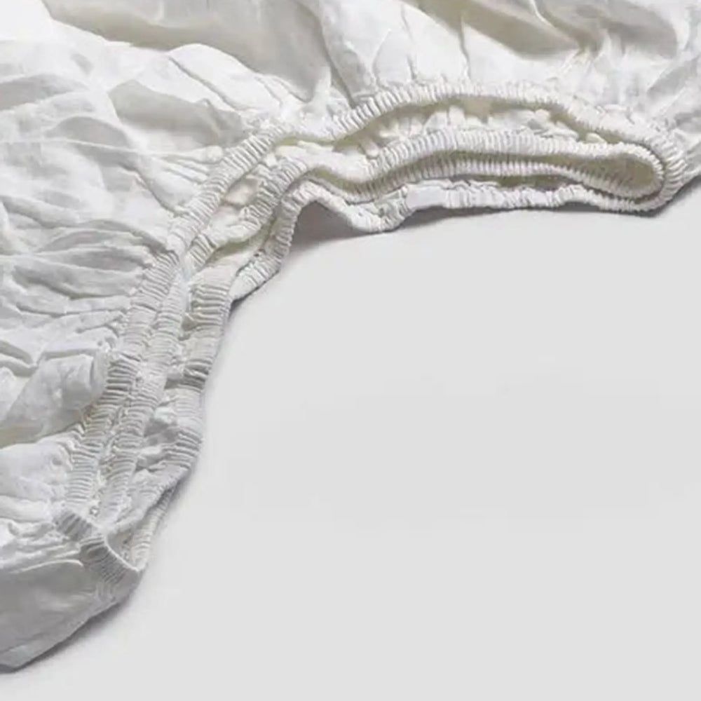 White Linen Fitted Sheet Piglet