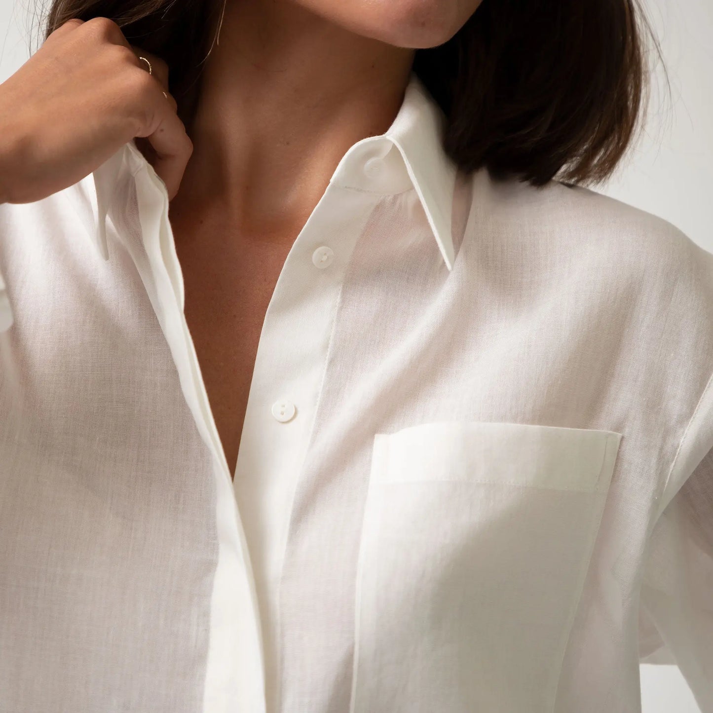 White Linen Voile Shirt NOKAYA