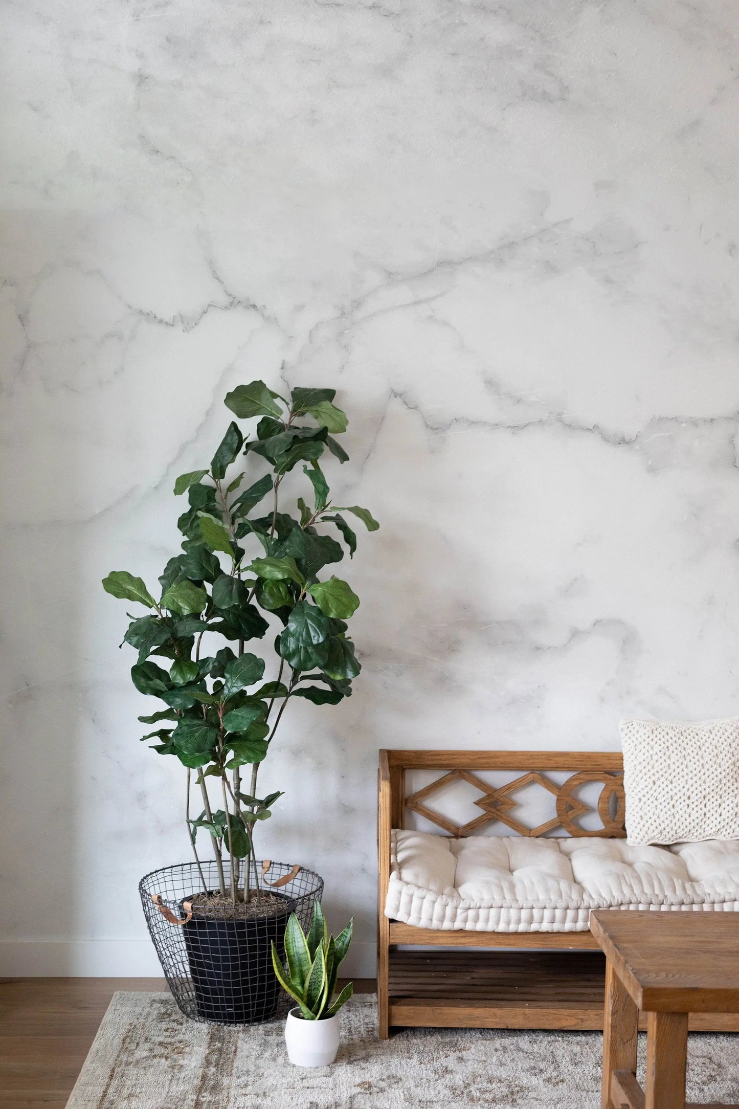 White Marble Removable Wallpaper | Stone Texture Wall Mural – Peel and Stick Wallpaper | Self Adhesive Marble Pattern Mural | Wall murals ClickWalls