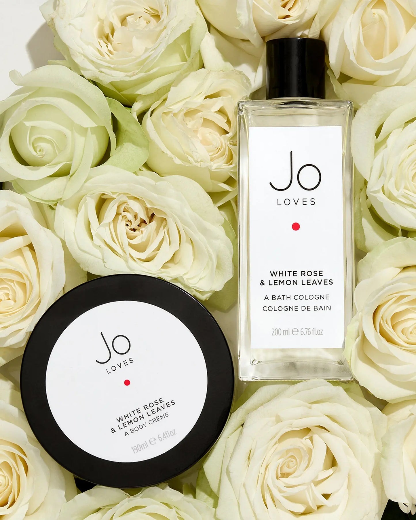 White Rose & Lemon Leaves - A Bath Cologne & Body Creme Set Jo Loves