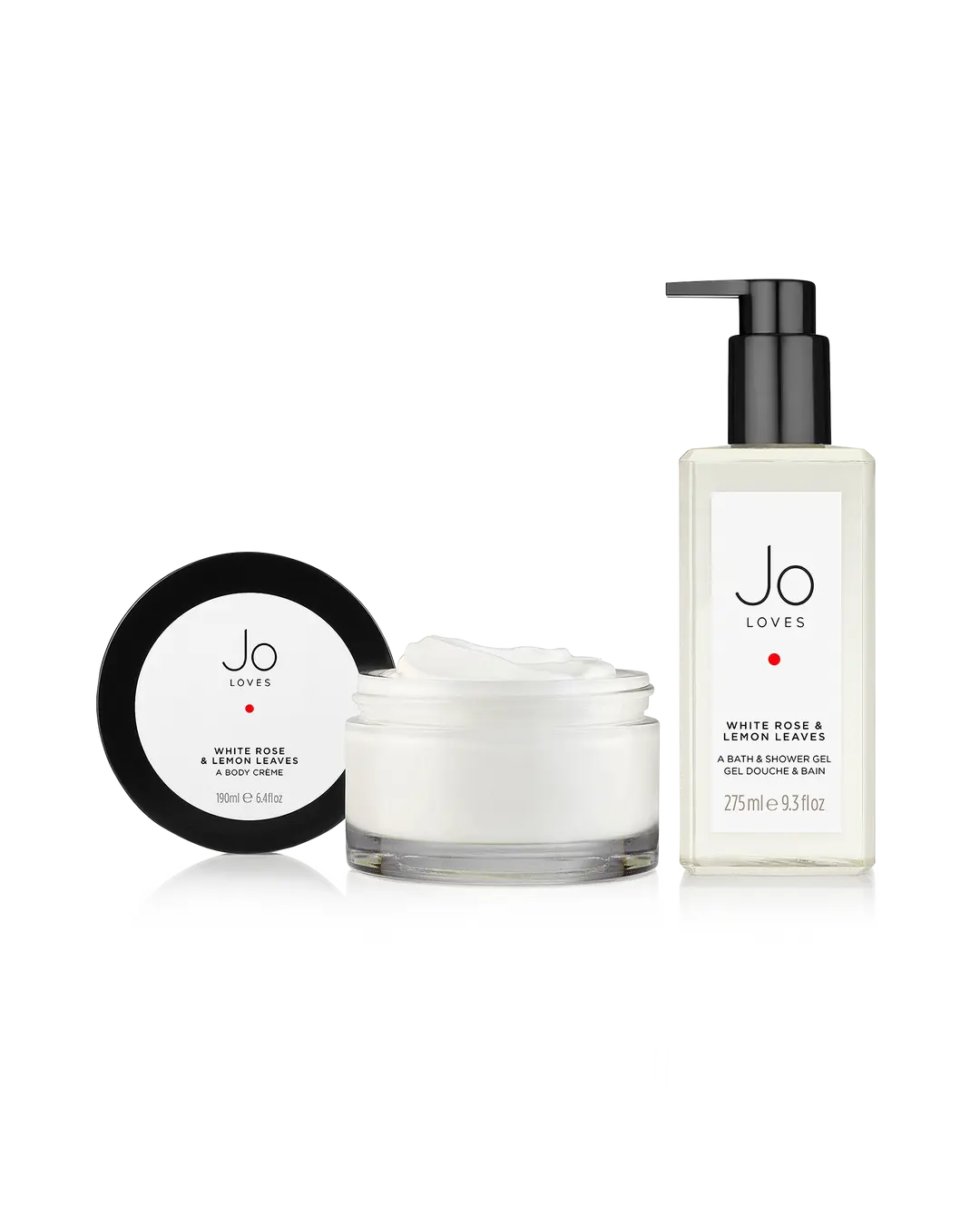 White Rose & Lemon Leaves - A Bath & Shower Gel and Body Creme Set Jo Loves