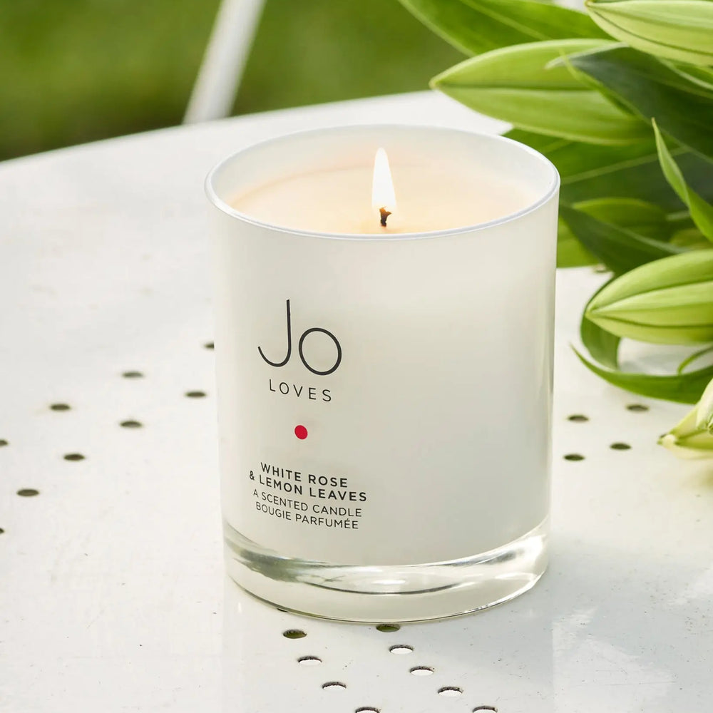 White Rose & Lemon Leaves - A Home Candle Jo Loves