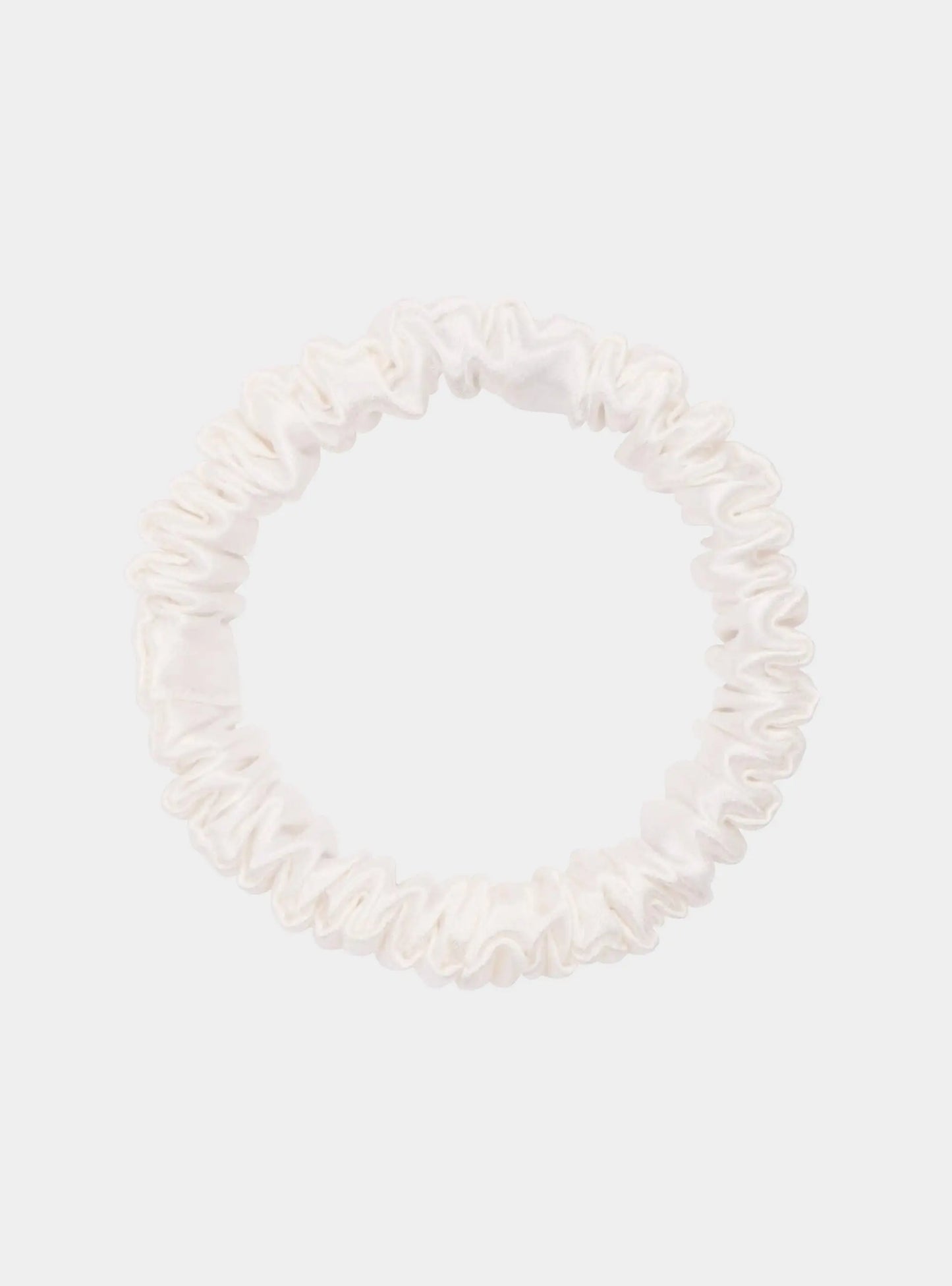 White Silk Scrunchie - Skinny DREAMSILK