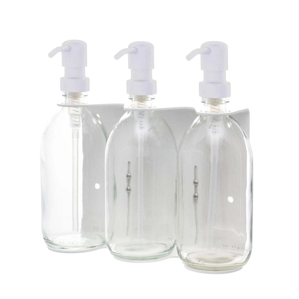 White Triple Wall Mounted Soap Dispenser Kuishi